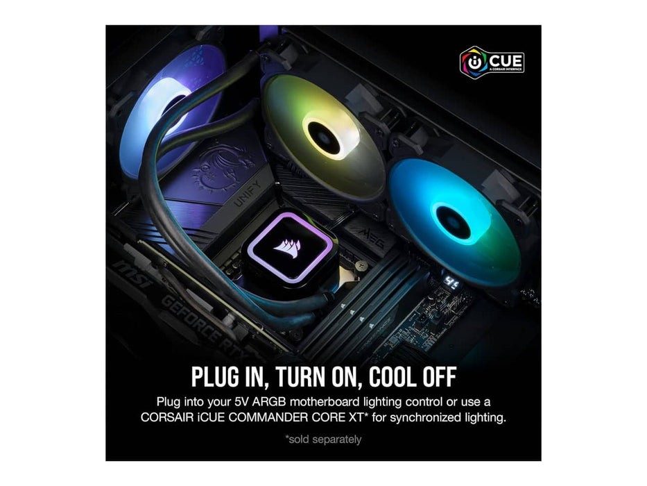 Corsair H100x RGB Elite AIO CPU Liquid / Water Cooler, 240mm Radiator, Intel & AMD Sockets (ROG RYUO III 240 ARGB)
