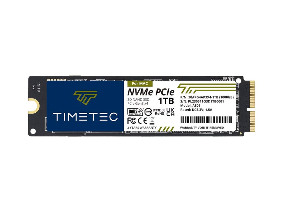 TIMETEC 1TB NVMe M.2 For MAC Solid State Drive (SSD)