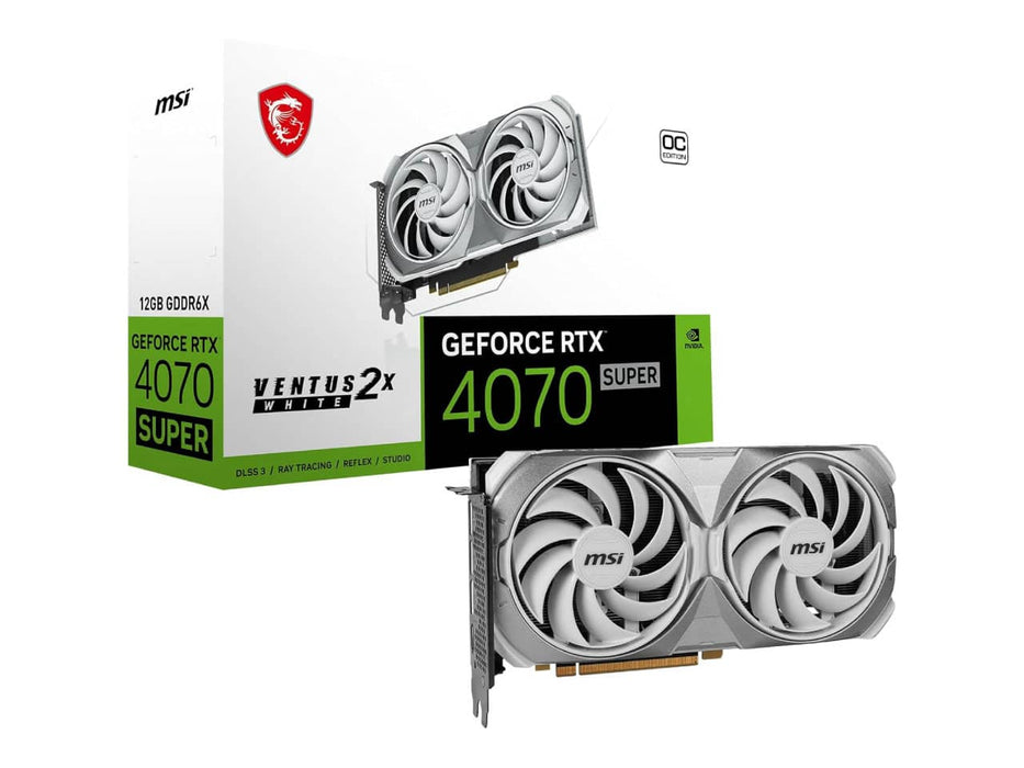 MSI GeForce RTX 4070 Super 12G Ventus 2X White OC, Gaming Graphics Card  (12GB GDDR6X) G4070S12V2WC