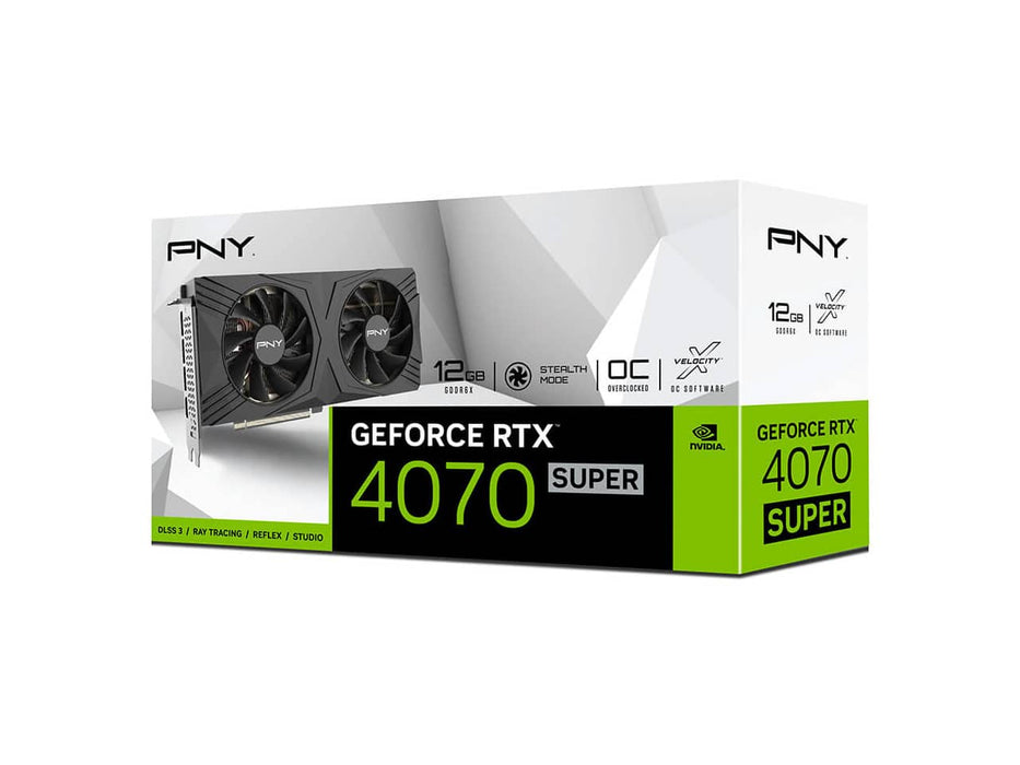 PNY NVIDIA GeForce RTX 4070 Super VERTO Dual Fan OC Edition, Gaming Graphics Card  (12GB GDDR6X) VCG4070S12DFXPB1-O