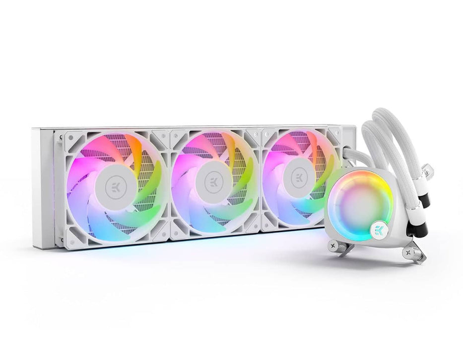 EKWB EK-Nucleus AIO CR360 Lux D-RGB White CPU Liquid / Water Cooler, 360mm Radiator, 3x EK-FPT 120mm D-RGB Fans, Intel & AMD Sockets