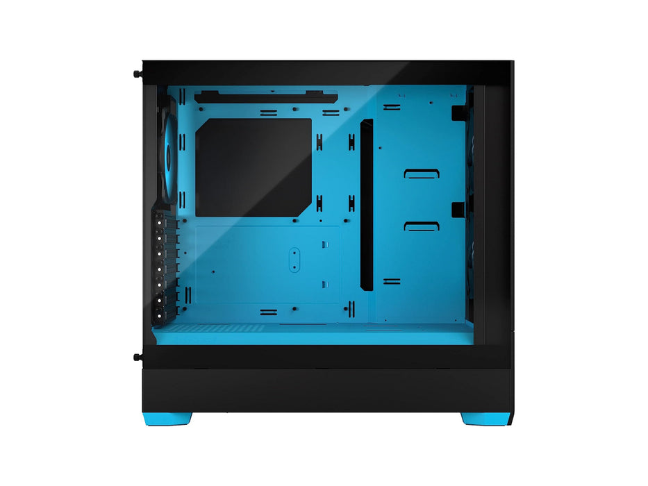 Fractal Design Pop Air Computer Case, ATX Mid Tower, Black/Cyan, RGB, Tempered Glass (FD-C-POR1A-02)
