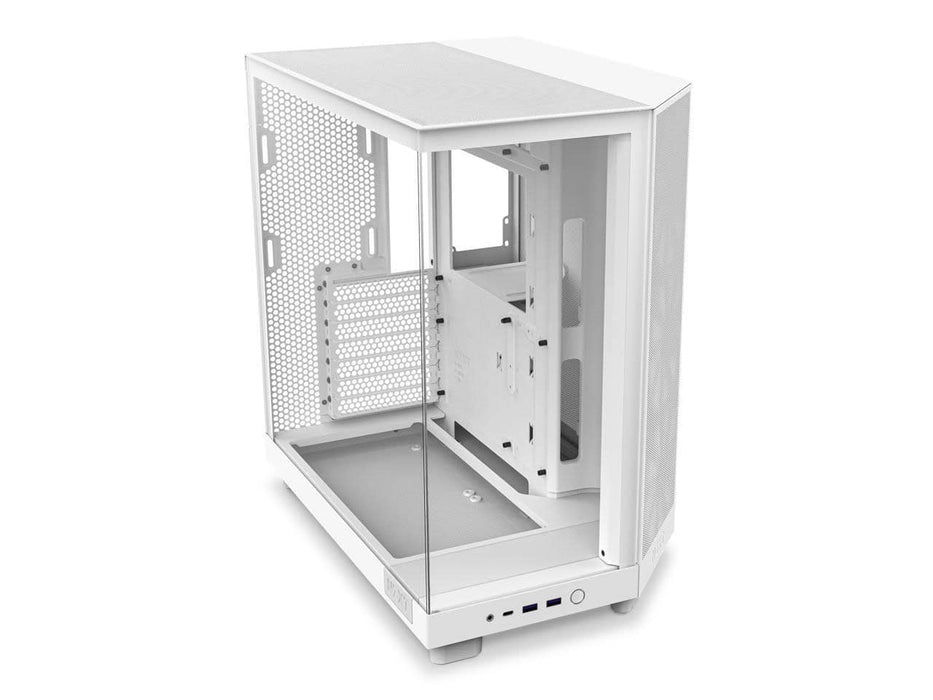 NZXT H6 Flow RGB Compact Dual-Chamber Computer Case, ATX Mid Tower, Panoramic Tempered Glass, High Performance Airflow Panels, White (CC-H61FW-R1)