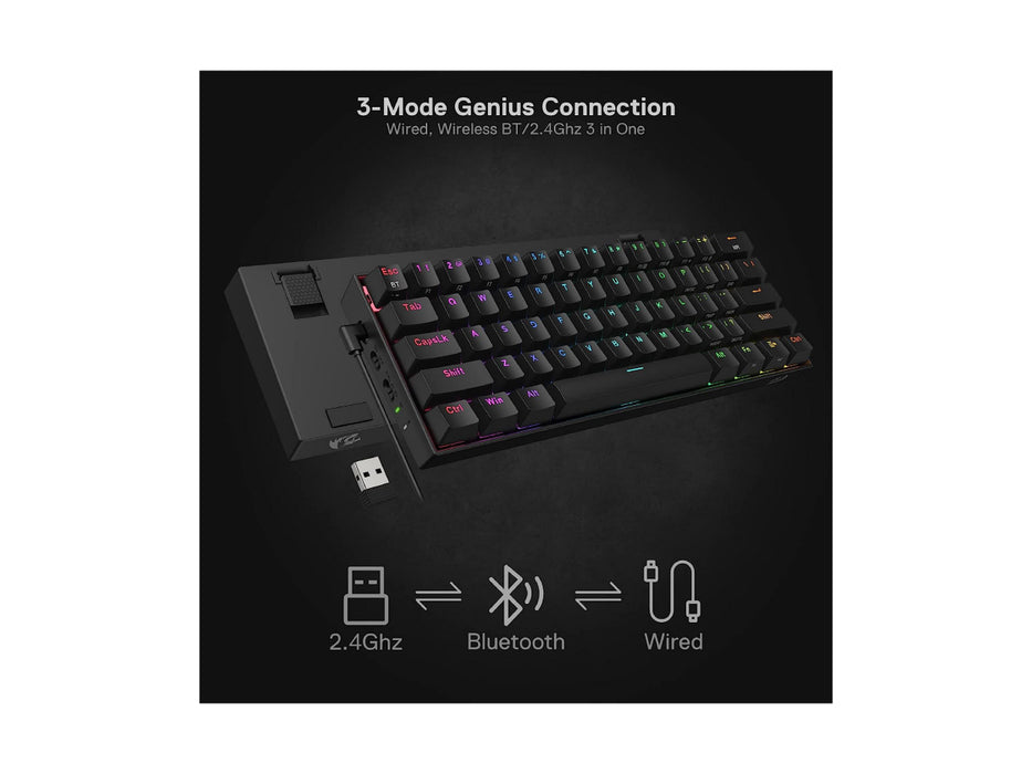 Redragon K530RGB-PRO Draconic Pro Wireless RGB Mechanical Keyboard (Black)