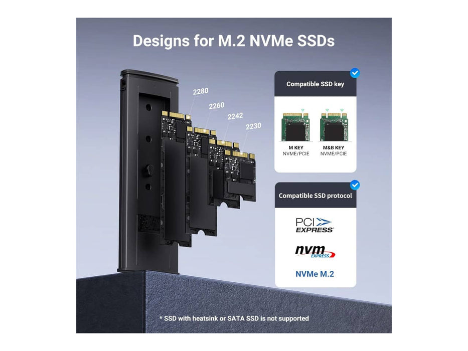 UGreen M.2 NVMe SSD Drive Enclosure, USB 3.2 Gen 2 (10 Gbps)