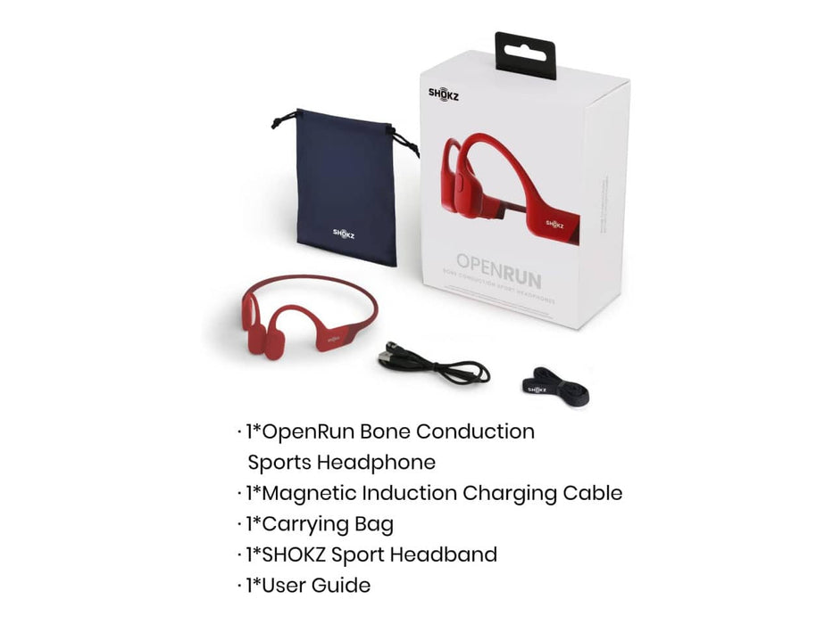 Shokz OpenRun Open-Ear Bluetooth Bone Conduction Sport Headphones
