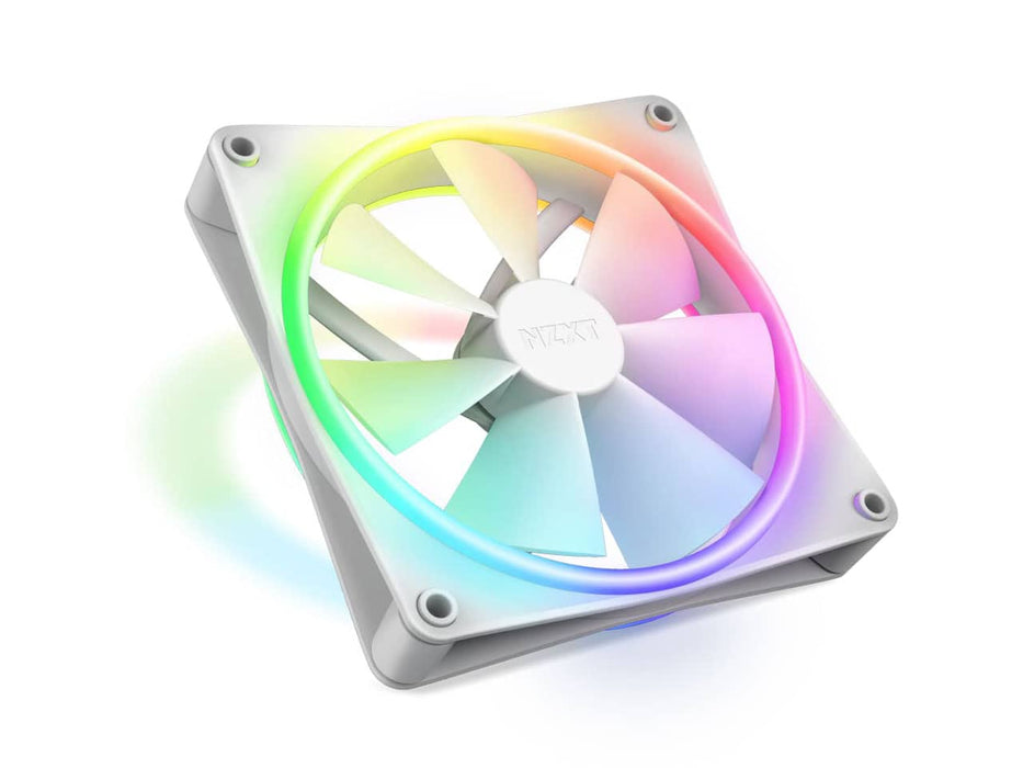 NZXT F140 RGB DUO, 140MM Dual-Sided Case Fan, PWN Control, 20 Individually Addressable LEDs (White)