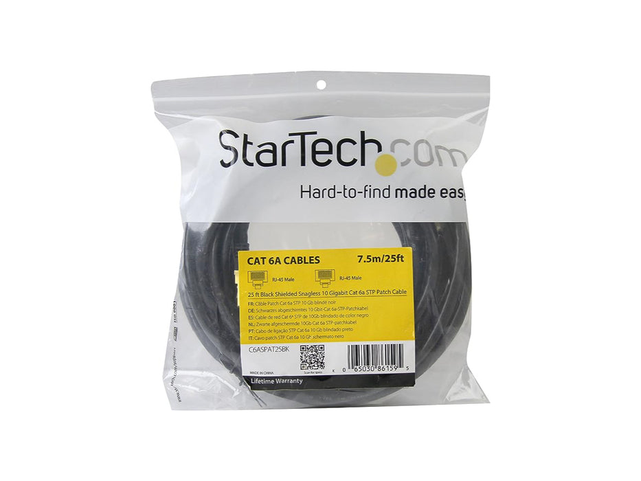 StarTech Cat6A Ethernet Network STP Patch Cable (25ft)