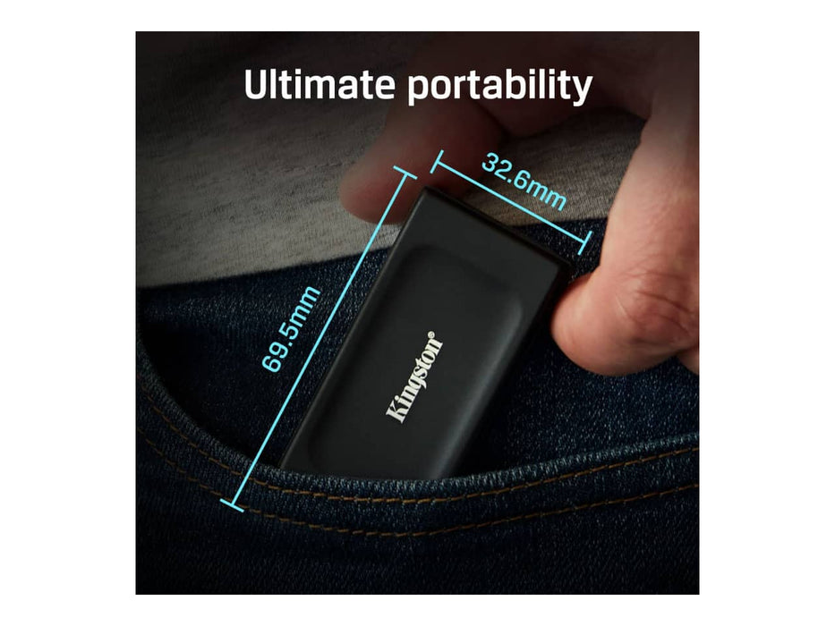 Kingston XS1000 2TB SSD Portable External Solid State Drive, USB 3.2 Gen 2