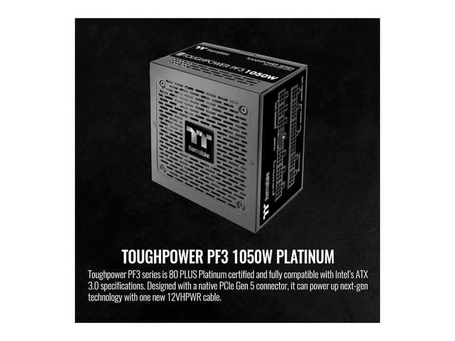 Thermaltake ToughPower PF3 1050w ATX 3.0 Power Supply (1050w, 80 Plus Platinum, Fully Modular) PS-TPD-1050FNFAPU-3