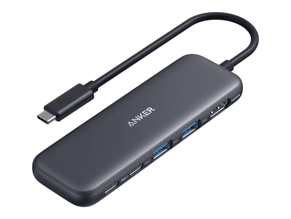 Anker USB-C Hub (5-in-1) w/ 1x 4K HDMI port, 1x USB-C Data Port, 2x USB-A Data Ports, and 1x USB-C Charge Port