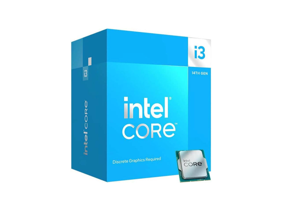 Intel Core i3-14100F, LGA 1700 Socket, 14th Gen i3, 4-Core (4P+0E), Desktop Processor (Discrete Graphics Card Required)