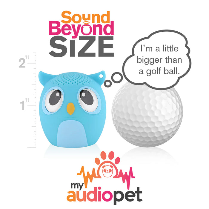 My Audio Pet Owl Blue - Owlcappela Ultra Mini Portable Bluetooth Speaker