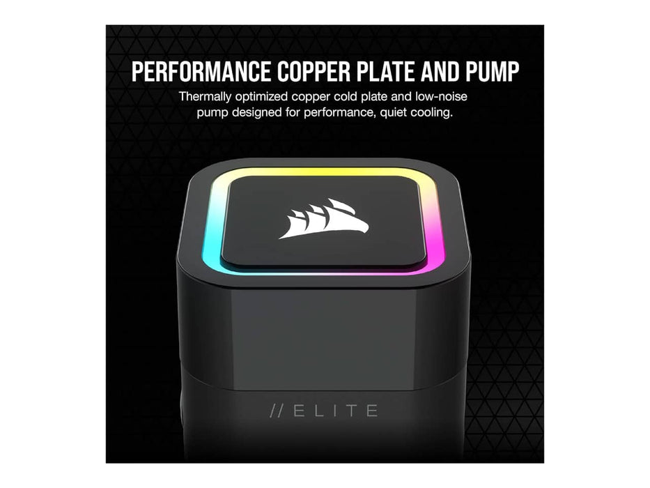 Corsair H100x RGB Elite AIO CPU Liquid / Water Cooler, 240mm Radiator, Intel & AMD Sockets
