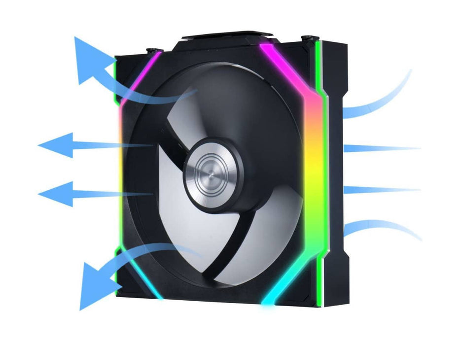 Lian Li UNI Fan SL, Wireless 120, Triple Pack (Reverse Blade) ARGB Case Fan, 2.4GHz Wireless Controller Included (12RSL1W3B)