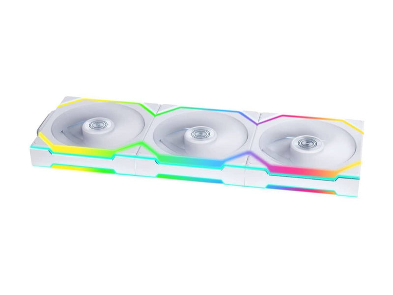 Lian Li UNI Fan SL, Wireless 120, Triple Pack (Reverse Blade) White ARGB Case Fan, 2.4GHz Wireless Controller Included (12RSL1W3W)