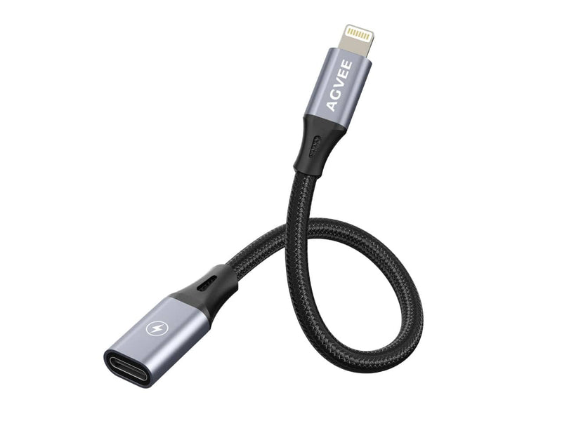 AGVEE 4-Inch 30W USB-C Female to Lightning Cable Adapter