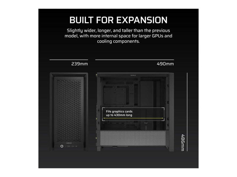 Corsair 4000D Modular High Airflow Computer Case, ATX Mid Tower (Black)