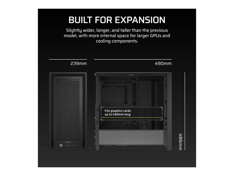 Corsair 4000D Modular High Airflow Computer Case, ATX Mid Tower (Black)