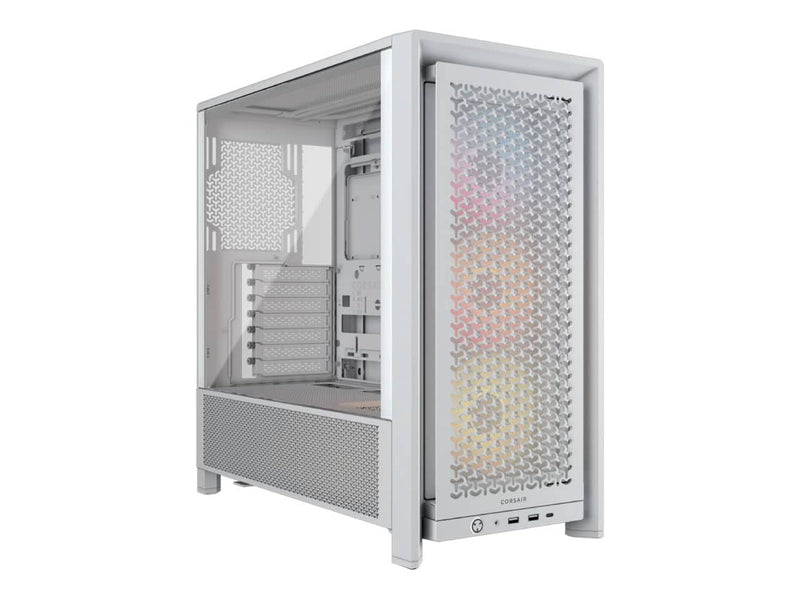 Corsair 4000D RS ARGB Modular High Airflow Computer Case, ATX Mid Tower (White)