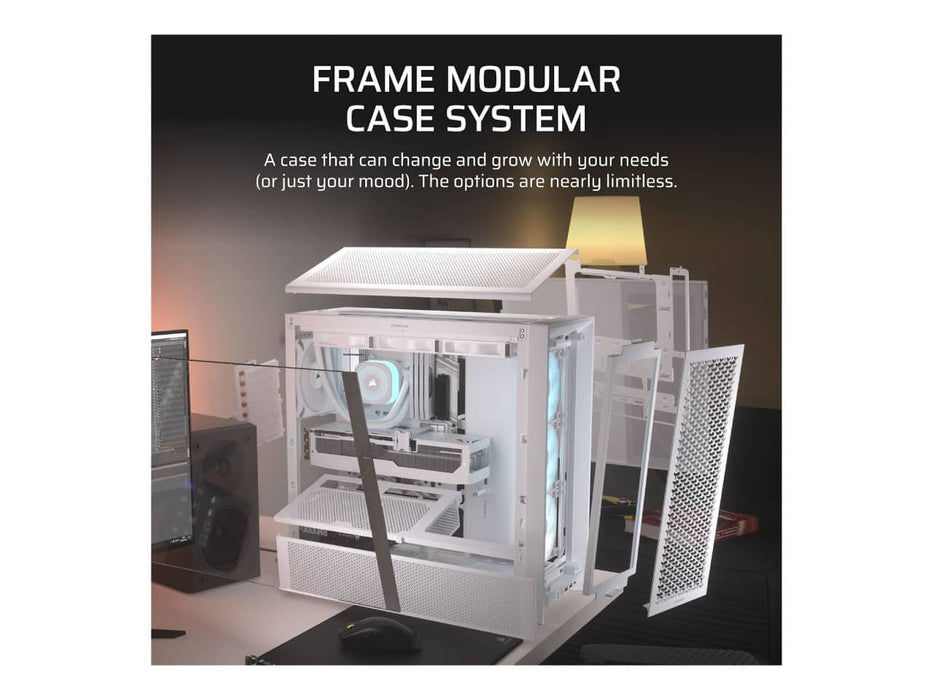 Corsair 4000D RS ARGB Modular High Airflow Computer Case, ATX Mid Tower (White)