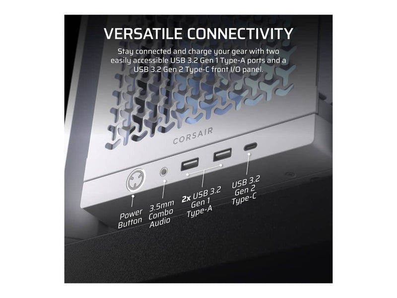 Corsair 4000D RS ARGB Modular High Airflow Computer Case, ATX Mid Tower (White)