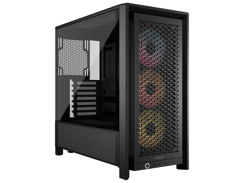 Corsair 4000D RS ARGB Modular Computer Case, ATX Mid Tower, High Airflow, 3x Pre-installed RS ARGB Fans, InfiniRail™ Fan Mounting, Black