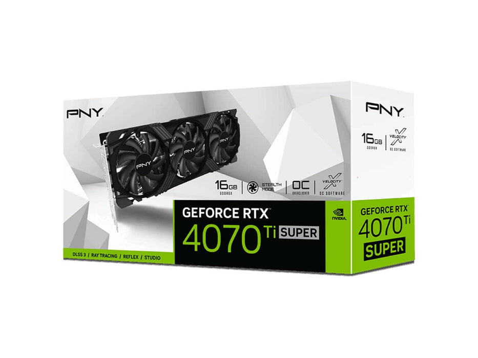PNY NVIDIA GeForce RTX 4070Ti Super VERTO Triple Fan OC Edition, Gaming Graphics Card  (16GB GDDR6X) VCG4070TS16TFXPB1-O