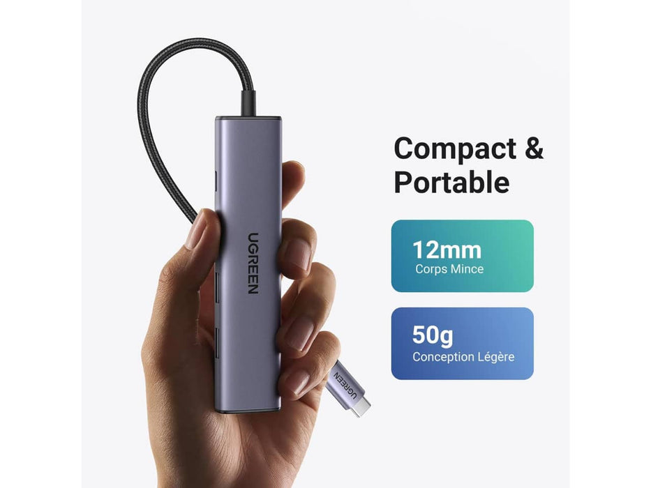 UGreen 5-in-1 USB-C Hub, 100W Power Delivery, 3x USB-A, USB-C, 4K HDMI