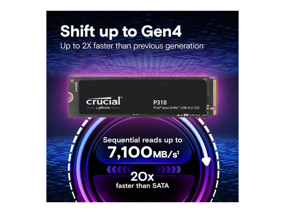 Crucial P310 500GB M.2 NVMe Solid State Drive, PCIe 4.0 x4, Up to 6000 Mbps (CT500P310SSD8)