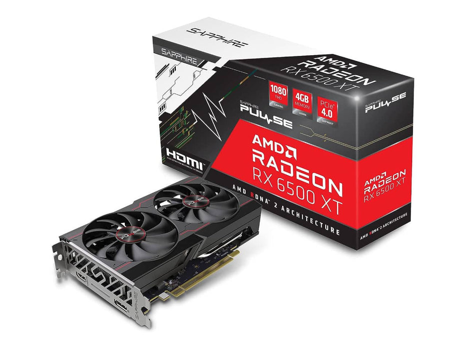 Sapphire Pulse AMD Radeon RX 6500 XT Graphics Card, 4GB GDDR6 (11314-01-20G)