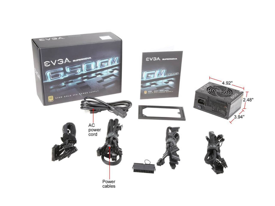 EVGA SuperNOVA 650GM SFX Power Supply (650W, 80 Plus Gold, Fully Modular) 123-GM-0650-Y1
