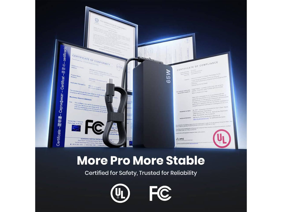 Belker 65W USB-C Universal Laptop Charger with Extended Power Cord