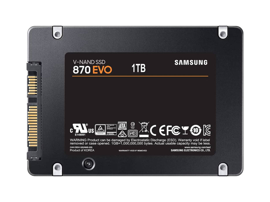 Samsung 870 EVO 1TB 2.5" SATA III Solid State Drive (SSD) - MZ-77E1T0B/AM
