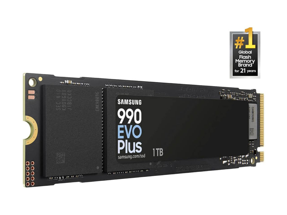 Samsung 990 EVO Plus 1TB PCIe 4.0 NVMe M.2 Solid State Drive (SSD), Read Speed up to 7,150MB/s (MZ-V9S1T0B/AM)
