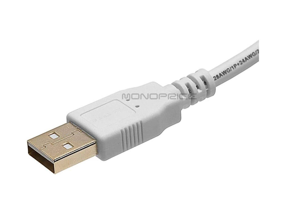 Monoprice USB-A to USB-B USB 2.0 Cable, Printer Cable, Scanner Cable, 10FT, White