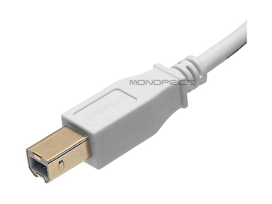 Monoprice USB-A to USB-B USB 2.0 Cable, Printer Cable, Scanner Cable, 10FT, White
