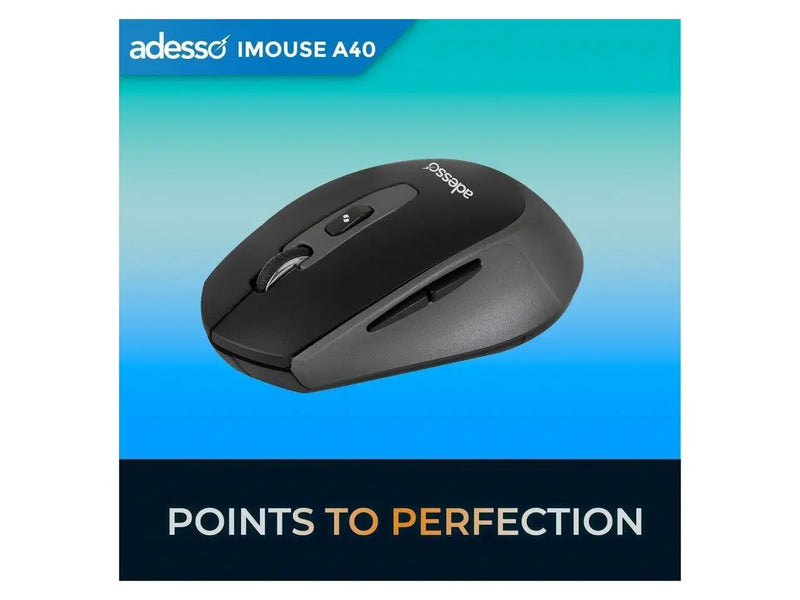 Adesso iMouse A40 Ergonomic Wireless Mouse, Bluetooth, 2.4Ghz Wireless
