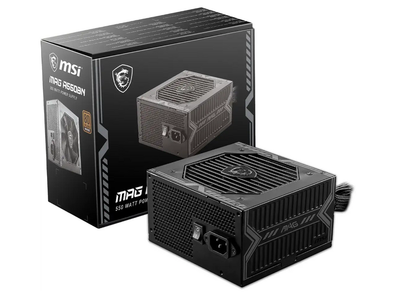 MSI MAG A550BN Power Supply, 550W, Non-Modular, 80 Plus Bronze