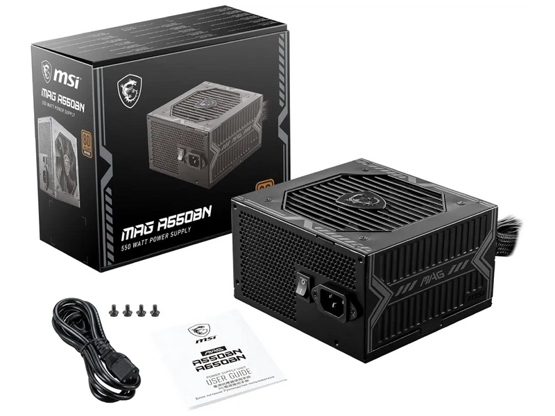 MSI MAG A550BN Power Supply, 550W, Non-Modular, 80 Plus Bronze