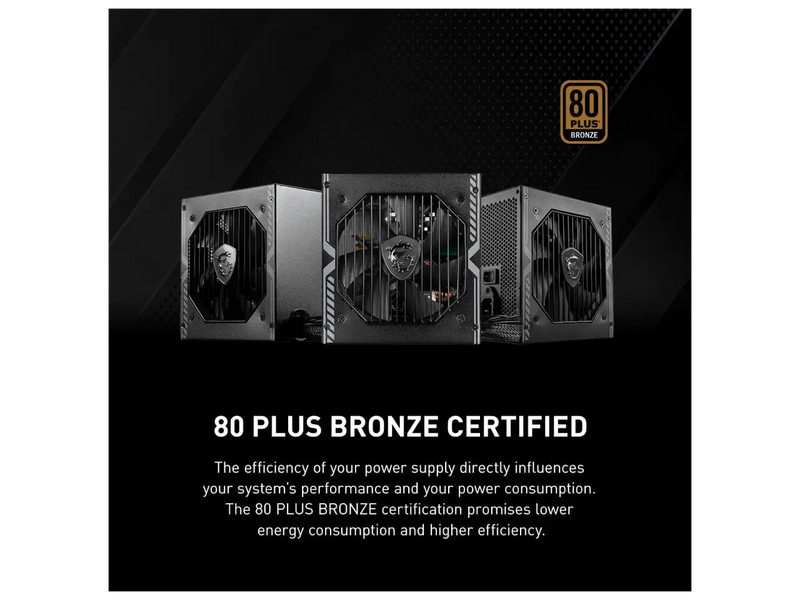 MSI MAG A550BN Power Supply, 550W, Non-Modular, 80 Plus Bronze