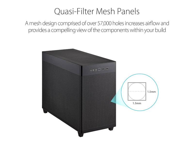 ASUS Prime AP201 Computer Case, Micro-ATX, Black, Mesh (AP201/BLK/MESH)
