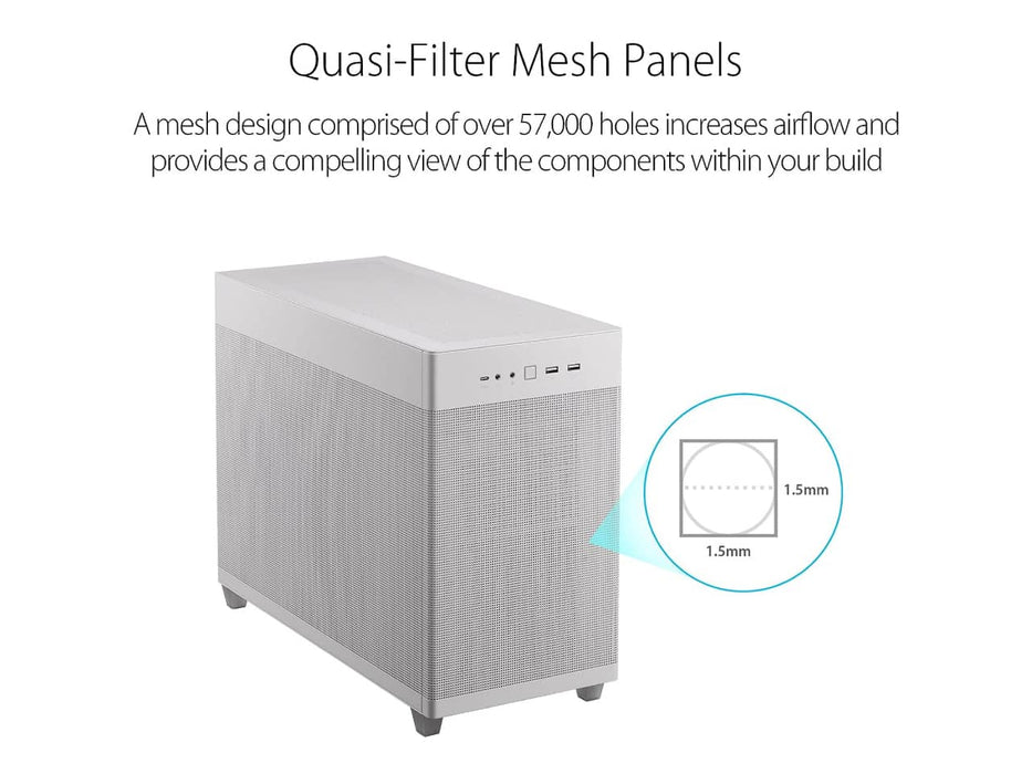 ASUS Prime AP201 Computer Case, Micro-ATX, White, Mesh (AP201/WHT/MESH)