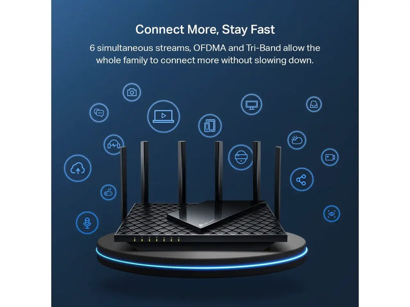 TP-Link AXE5400 Tri-Band WiFi 6E Wireless Router (Archer AXE75), Gigabit Wireless, VPN, OneMesh, WPA3