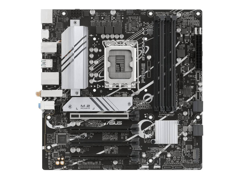 ASUS Prime B760M-A AX mATX Motherboard, Intel B760 LGA 1700, PCIe 4.0, DDR5, Wi-Fi 6