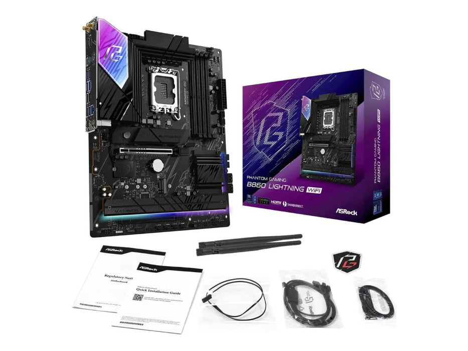 ASRock Phantom Gaming B860 Lightning WiFi Motherboard, LGA 1851, ATX, DDR5