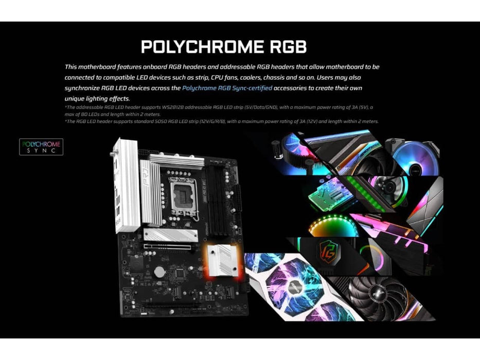 ASRock B860 Pro RS WIFI Motherboard, ATX, Intel LGA 1851, DDR5