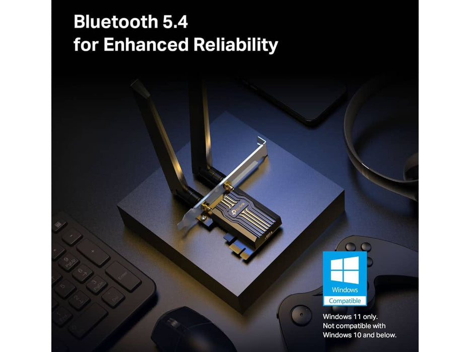 TP-Link BE6500 Wi-Fi 7 Network Adapter Card, Wi-Fi 7, Bluetooth, PCIe