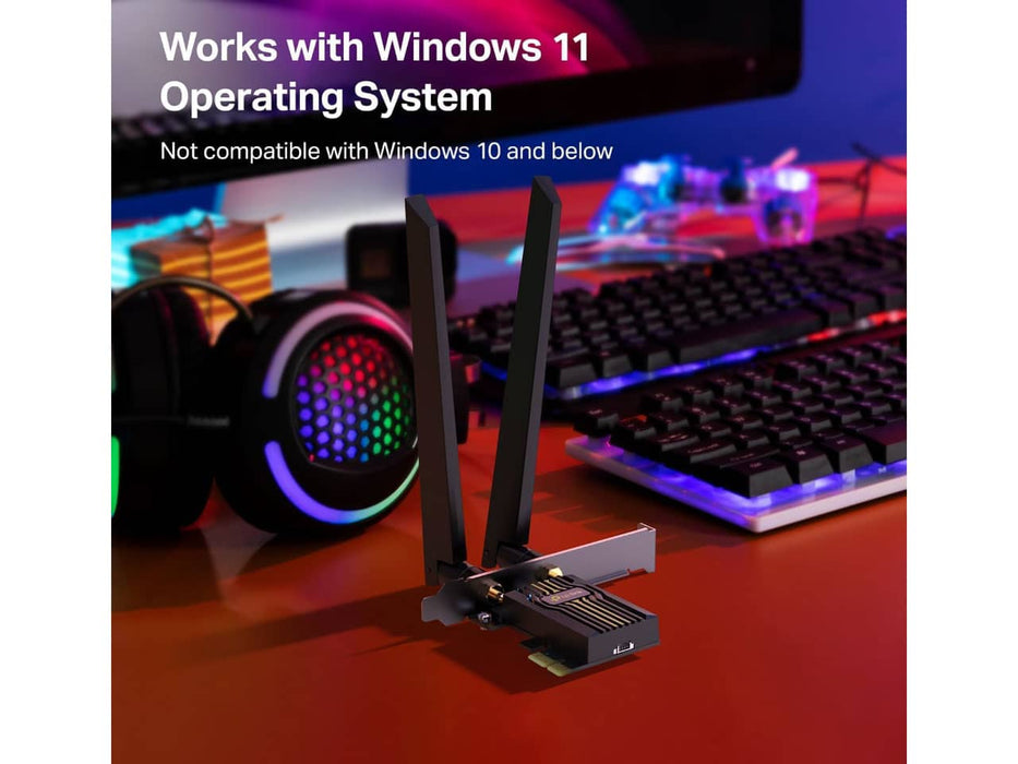 TP-Link BE6500 Wi-Fi 7 Network Adapter Card, Wi-Fi 7, Bluetooth, PCIe