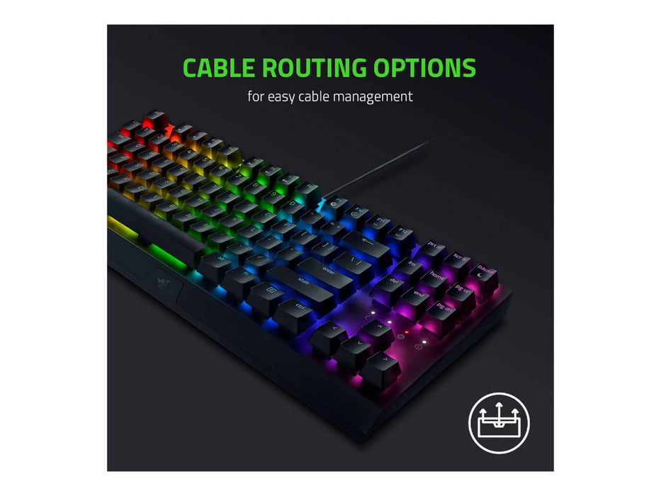 Razer BlackWidow V3 Tenkeyless (TKL) Mechanical Gaming Keyboard, Green Mechanical Switches, Chroma RGB (RZ03-03490200-R3U1)